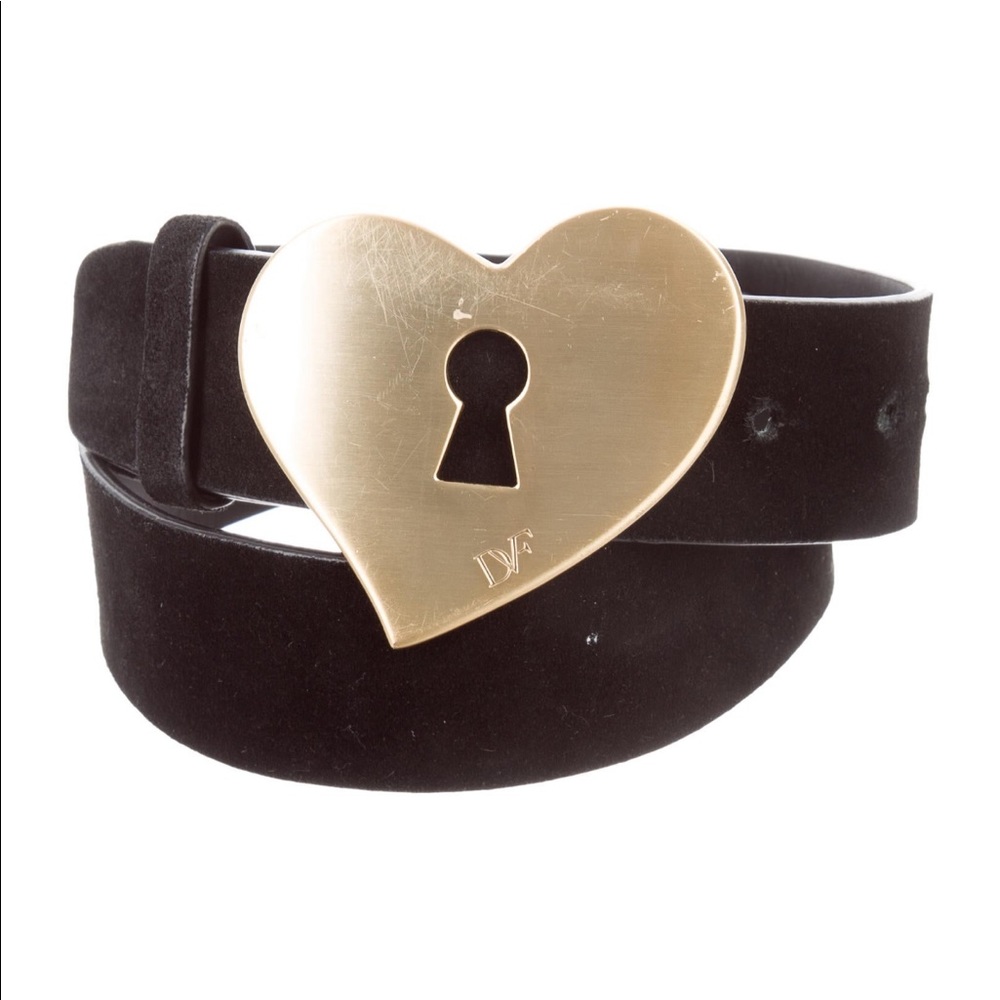 Diane Von Furstenberg suede heart belt